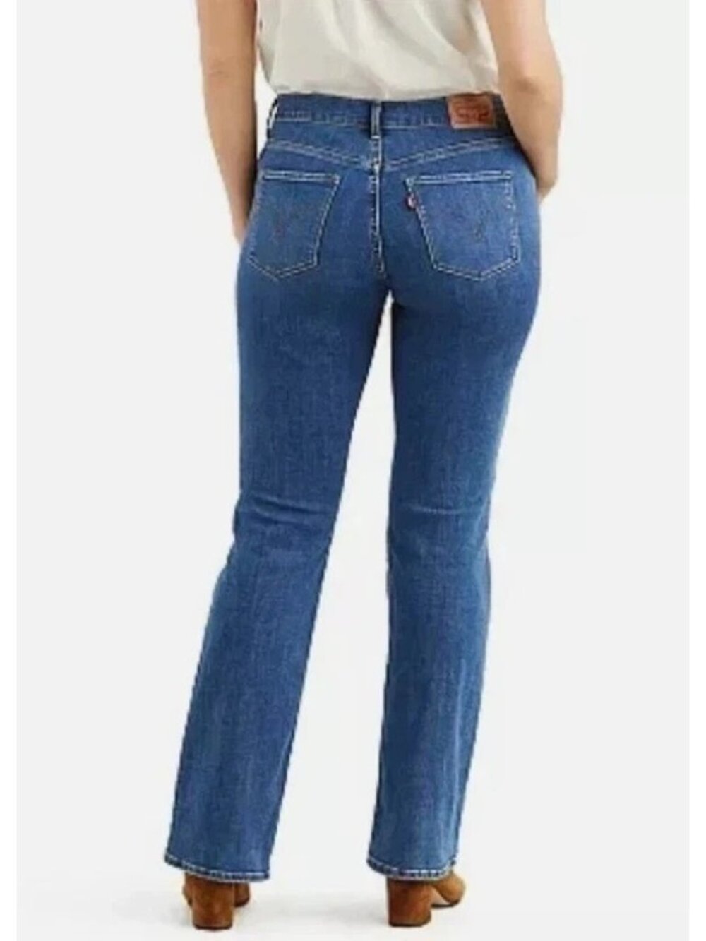 Levi's Women's 12/31 Slight Curve Bootcut Jeans Stretch Denim Blue Classic B1269 - Picture 2 of 14